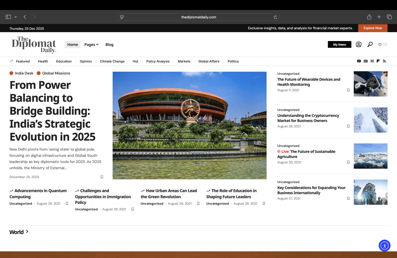 Diplomat Daily Interface